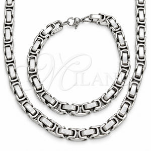 Collar y Pulsera 06.116.0090.22 Acero Inoxidable, Pulido, Tono Plateado