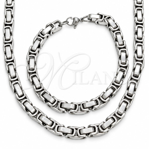 Collar y Pulsera 06.116.0090.22 Acero Inoxidable, Pulido, Tono Plateado