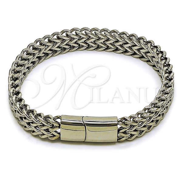 Pulsera Básica 03.435.0010.09 Acero Inoxidable, Diseño de Bismarco, Pulido, Tono Plateado (Thickness, 22 Inches Length)