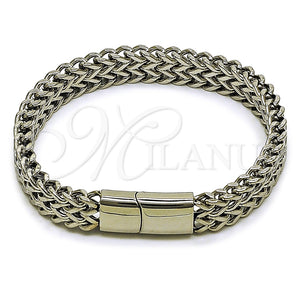 Pulsera Básica 03.435.0010.09 Acero Inoxidable, Diseño de Bismarco, Pulido, Tono Plateado (Thickness, 22 Inches Length)