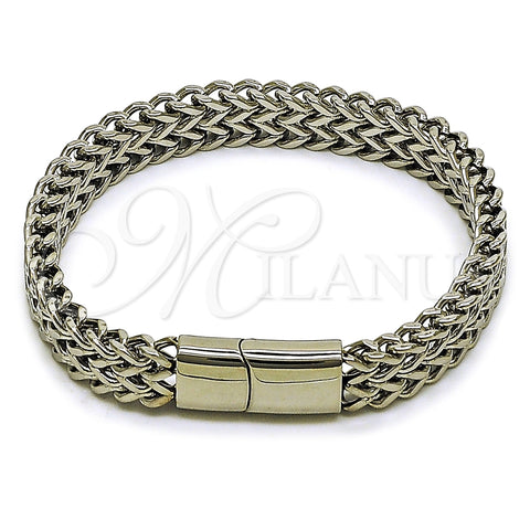 Pulsera Básica 03.435.0010.09 Acero Inoxidable, Diseño de Bismarco, Pulido, Tono Plateado (Thickness, 22 Inches Length)