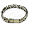 Pulsera Básica 03.435.0010.09 Acero Inoxidable, Diseño de Bismarco, Pulido, Tono Plateado (Thickness, 22 Inches Length)