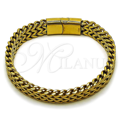 Pulsera Básica 03.435.0010.1.09 Acero Inoxidable, Diseño de Bismarco, Pulido, Dorado