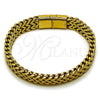 Pulsera Básica 03.435.0010.1.09 Acero Inoxidable, Diseño de Bismarco, Pulido, Tono Dorado (Thickness, 22 Inches Length)