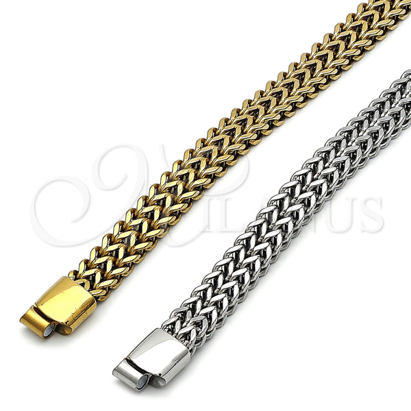 Pulsera Básica 03.435.0010.1.09 Acero Inoxidable, Diseño de Bismarco, Pulido, Tono Dorado (Thickness, 22 Inches Length)