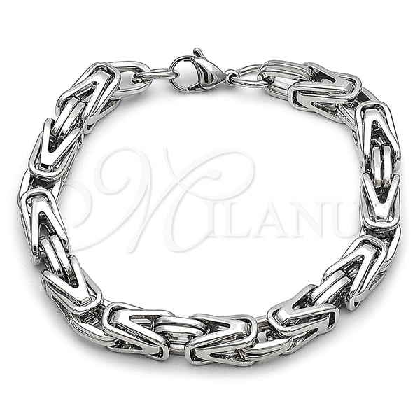 Pulsera Elegante 03.435.0011.09 Acero Inoxidable, Pulido, Tono Plateado (Thickness, 9 Inches Length)