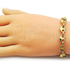 Pulsera Elegante 03.435.0013.07 Acero Inoxidable, Diseño de Corazón, Pulido, Tono Dorado (Thickness, 8 Inches Length)
