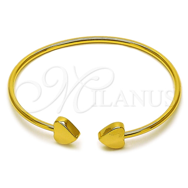 Aro Individual 07.282.0077 Oro Laminado, Diseño de Corazon, Pulido, Dorado