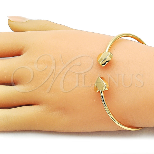 Aro Individual 07.282.0077 Oro Laminado, Diseño de Corazón, Pulido, Tono Dorado (Thickness, One size fits all)