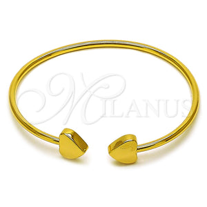 Aro Individual 07.282.0077 Oro Laminado, Diseño de Corazón, Pulido, Tono Dorado (Thickness, One size fits all)