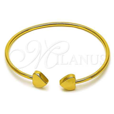 Aro Individual 07.282.0077 Oro Laminado, Diseño de Corazón, Pulido, Tono Dorado (Thickness, One size fits all)
