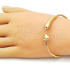 Aro Individual 07.282.0078 Oro Laminado, Diseño de Corazón y Gota, Pulido, Tono Dorado (Thickness, One size fits all)