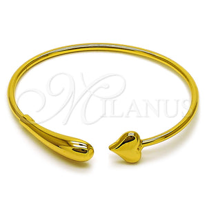 Aro Individual 07.282.0078 Oro Laminado, Diseño de Corazón y Gota, Pulido, Tono Dorado (Thickness, One size fits all)