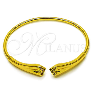 Aro Individual 07.282.0081 Oro Laminado, Diseño de Corazón, con Blanca Micro Pave, Pulido, Tono Dorado (Thickness, One size fits all)
