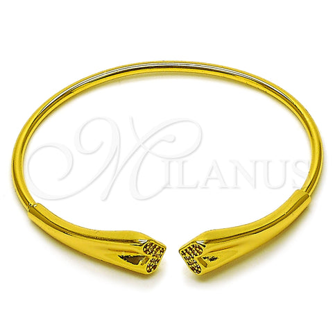 Aro Individual 07.282.0081 Oro Laminado, Diseño de Corazón, con Blanca Micro Pave, Pulido, Tono Dorado (Thickness, One size fits all)