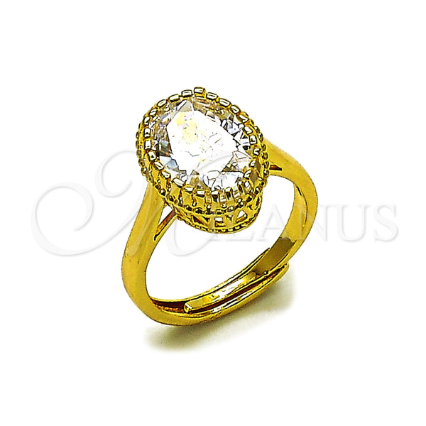 Anillo Multi Piedra 01.424.0005 Oro Laminado, con Blanca Zirconia Cubica, Pulido, Tono Dorado (One size fits all)