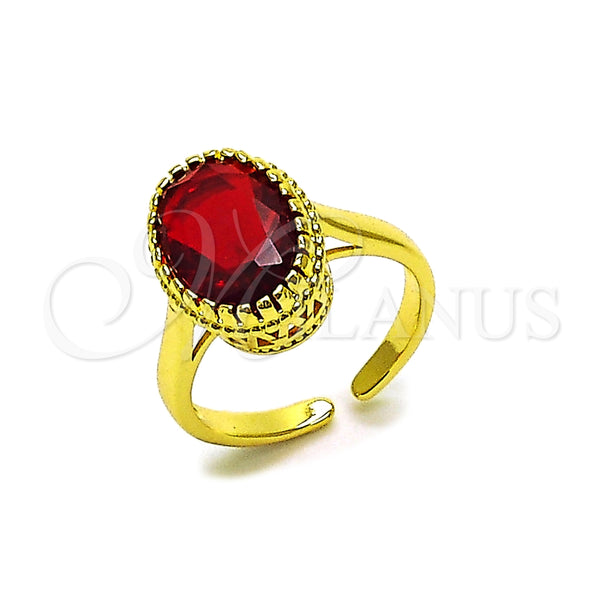 Anillo Multi Piedra 01.424.0005.1 Oro Laminado, con Granate Zirconia Cubica, Pulido, Tono Dorado (One size fits all)