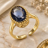 Anillo Multi Piedra 01.424.0005.4 Oro Laminado, con Zirconia Cubica Amatista, Pulido, Tono Dorado (Talla Unica)
