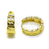 Argolla Huggie 02.60.0174.18 Oro Laminado, Diseño de Miami Cubana, Pulido, Tono Dorado