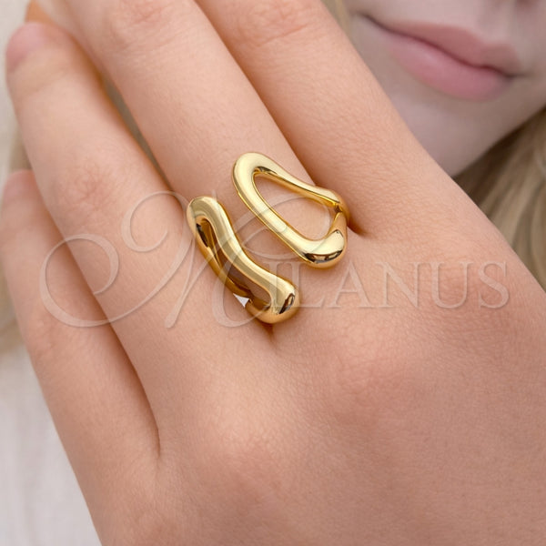 Anillo Elegante 01.163.0015 Oro Laminado, Pulido, Tono Dorado (One size fits all)