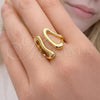 Anillo Elegante 01.163.0015 Oro Laminado, Pulido, Tono Dorado (One size fits all)