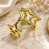 Anillo Elegante 01.163.0016 Oro Laminado, Diseño de Estrella, Pulido, Tono Dorado (Talla Unica)