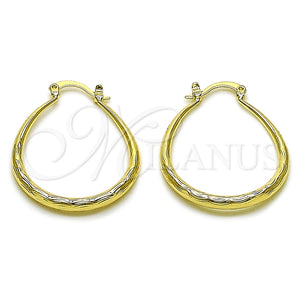Argolla Mediana 02.163.0409.30 Oro Laminado, Diseño de Hueco, Diamantado, Tono Dorado