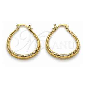 Argolla Mediana 02.163.0409.30 Oro Laminado, Diseño de Hueco, Diamantado, Tono Dorado