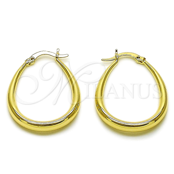 Argolla Pequeña 02.122.0092.25 Oro Laminado, Diseño de Hueco, Pulido, Tono Dorado