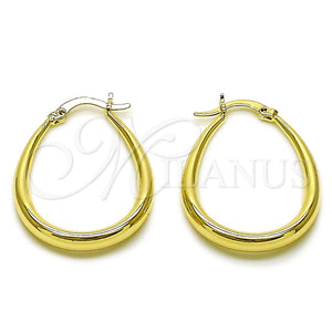 Argolla Pequeña 02.122.0092.25 Oro Laminado, Diseño de Hueco, Pulido, Tono Dorado