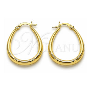 Argolla Pequeña 02.122.0092.25 Oro Laminado, Diseño de Hueco, Pulido, Tono Dorado
