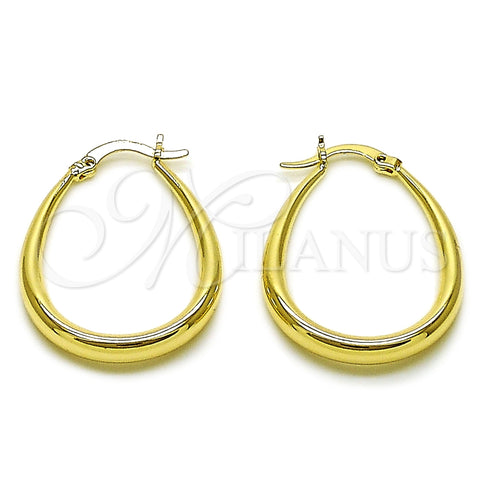 Argolla Pequeña 02.122.0092.25 Oro Laminado, Diseño de Hueco, Pulido, Tono Dorado