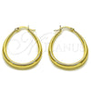 Argolla Mediana 02.122.0092.30 Oro Laminado, Diseño de Gota y Hueco, Pulido, Tono Dorado