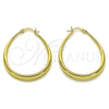 Argolla Mediana 02.122.0092.35 Oro Laminado, Diseño de Gota y Hueco, Pulido, Tono Dorado