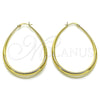 Argolla Mediana 02.122.0092.45 Oro Laminado, Diseño de Gota y Hueco, Pulido, Tono Dorado
