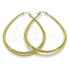Argolla Grande 02.122.0092.55 Oro Laminado, Diseño de Gota y Hueco, Pulido, Tono Dorado