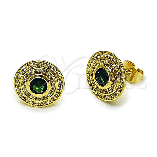 Arete Dormilona 02.156.0744 Oro Laminado, Diseño de Cluster, con Blanca Zirconia Cubica and Blanca Micro Pave, Pulido, Tono Dorado