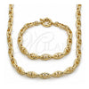 Collar y Pulsera 06.418.0004.18 Oro Laminado, Diseño de Puff Mariner y Mariner, Pulido, Tono Dorado