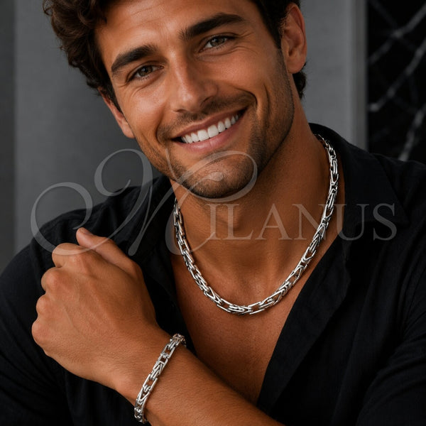 Collar y Pulsera 06.435.0007.22 Acero Inoxidable, Pulido, Tono Plateado