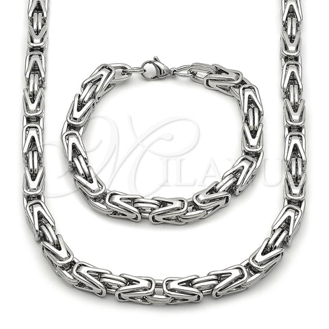 Collar y Pulsera 06.435.0007.22 Acero Inoxidable, Pulido, Tono Plateado
