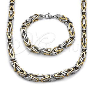 Collar y Pulsera 06.435.0007.1.22 Acero Inoxidable, Pulido, Dos Tonos