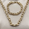Collar y Pulsera 06.435.0007.2.22 Acero Inoxidable, Pulido, Tono Dorado