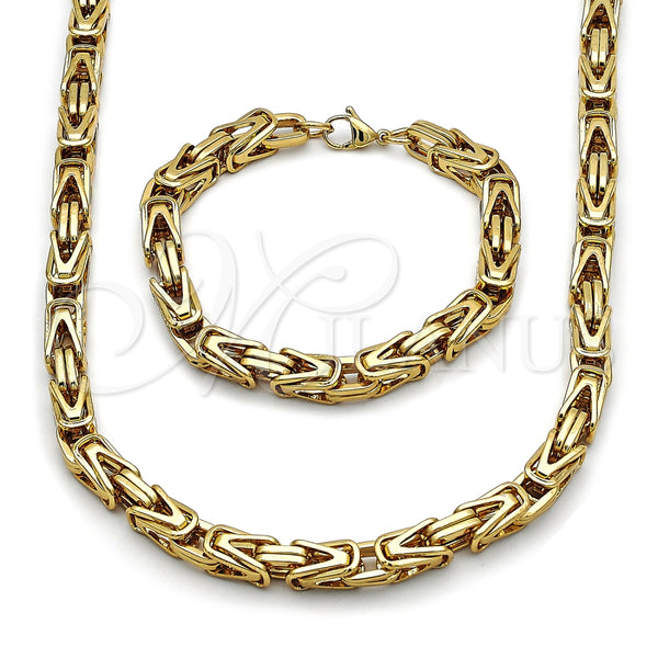 Collar y Pulsera 06.435.0007.2.22 Acero Inoxidable, Pulido, Tono Dorado
