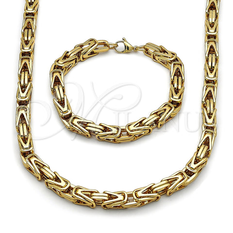 Collar y Pulsera 06.435.0007.2.22 Acero Inoxidable, Pulido, Tono Dorado