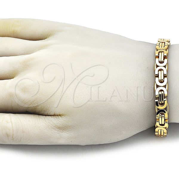 Pulsera Elegante 03.116.0044.09 Acero Inoxidable, Pulido, Tono Dorado (09 MM Thickness, 9 Inches Length)