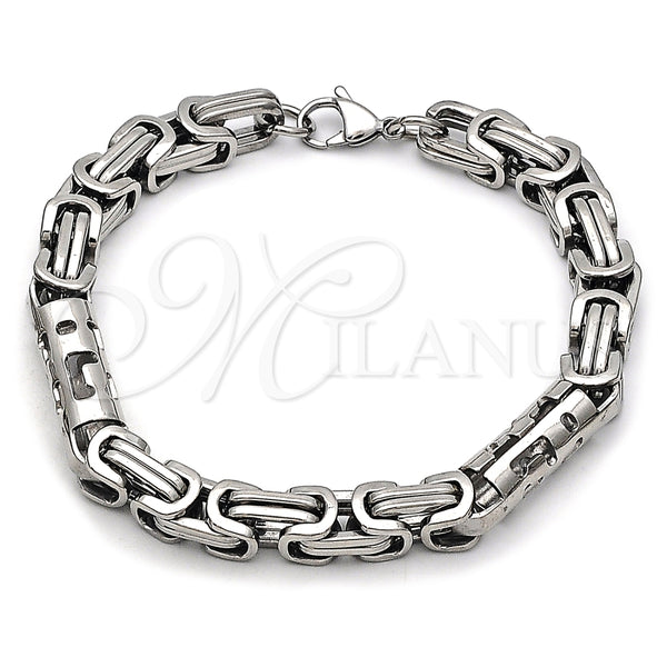 Pulsera Elegante 03.116.0046.09 Acero Inoxidable, Pulido, Tono Plateado (Thickness, 9 Inches Length)