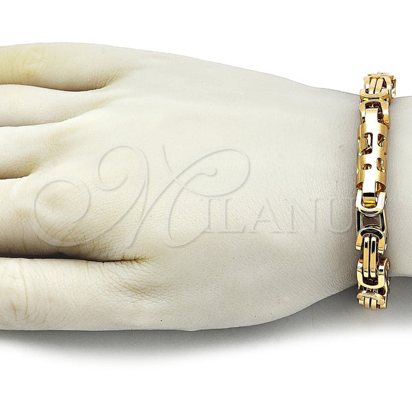 Pulsera Elegante 03.116.0046.1.09 Acero Inoxidable, Pulido, Tono Dorado (Thickness, 9 Inches Length)