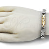Pulsera Elegante 03.116.0046.2.09 Acero Inoxidable, Pulido, Dos Tonos (Thickness, 9 Inches Length)