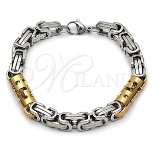Pulsera Elegante 03.116.0046.2.09 Acero Inoxidable, Pulido, Dos Tonos (Thickness, 9 Inches Length)