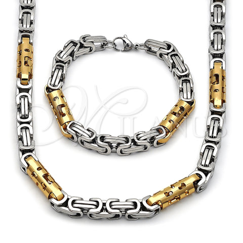 Collar y Pulsera 06.116.0067.2.22 Acero Inoxidable, Pulido, Dos Tonos